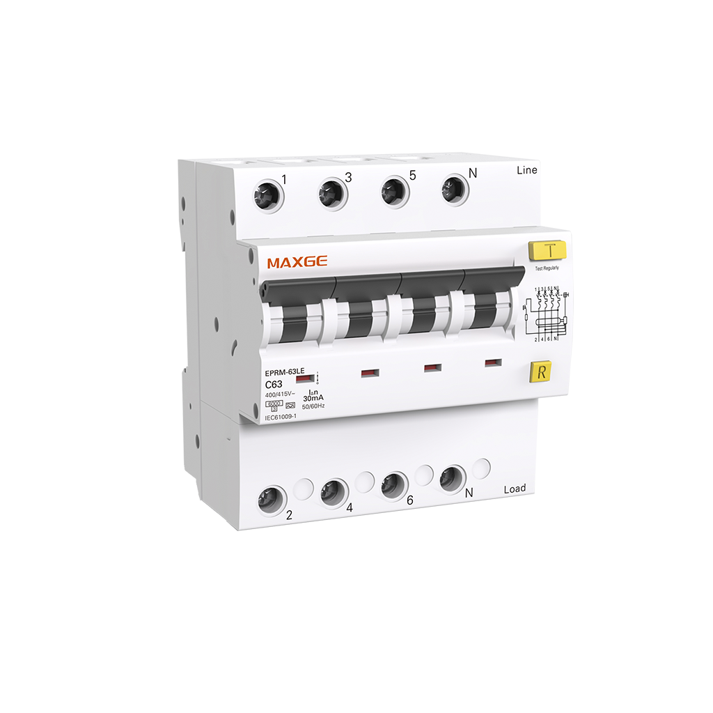 Combined switch, residual current circuit breaker + thermal-magnetic Class A (EPBR63LE)