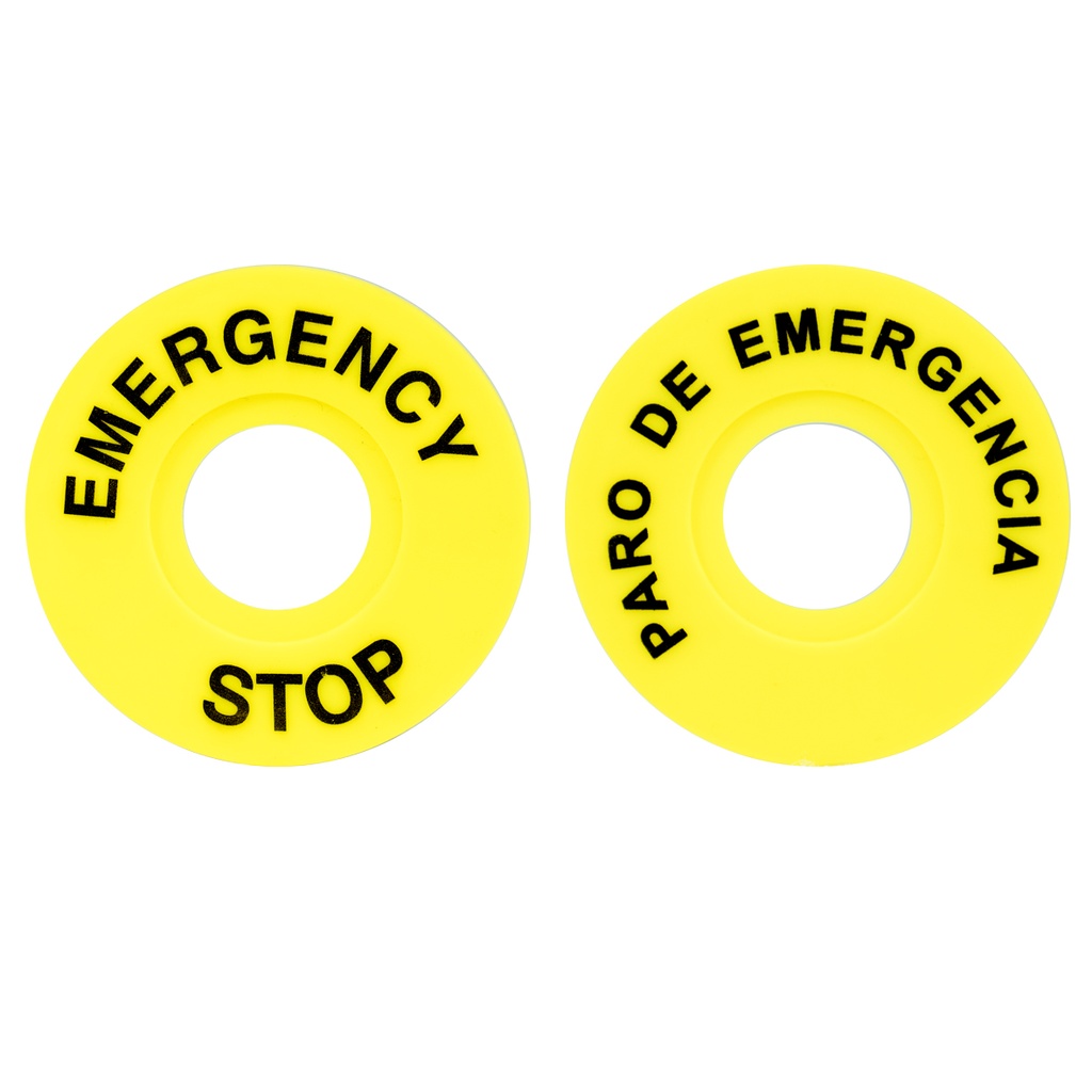 LA800EP Circular plastic labels “Emergency stop”