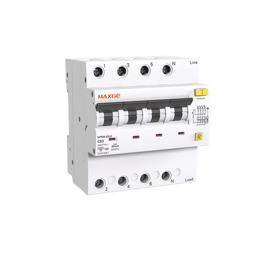 Combined switch, residual current circuit breaker + thermal-magnetic Class A (EPBR63LE)